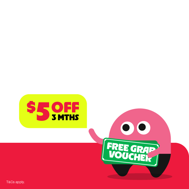 $5 OFF 3 mths 5G+ & FREE Grab Voucher