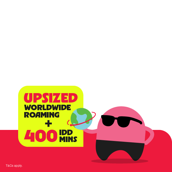 Travel with UPSIZED Worldwide Roaming data across 50 destinations and stay connected where you land. 