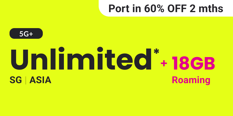 GOMO 5G+ Asia Infinity Mobile Plan: Unlimited* 5G Local data + Asia roaming data
