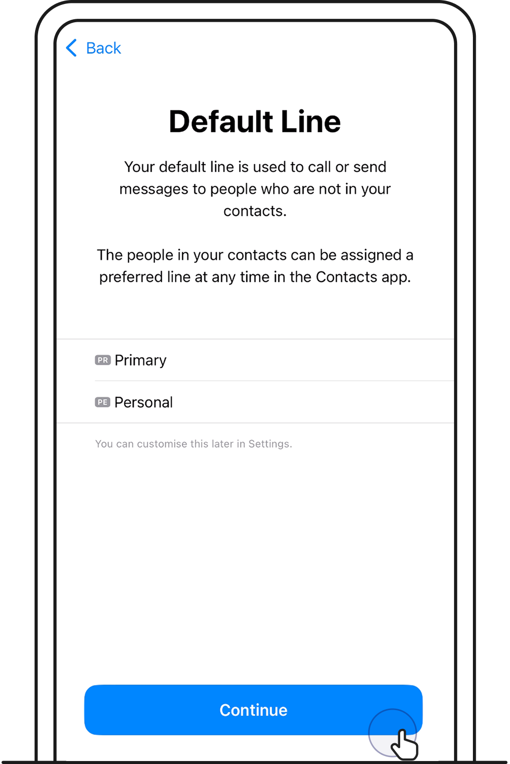 Set GOMO line as your default mobile line.