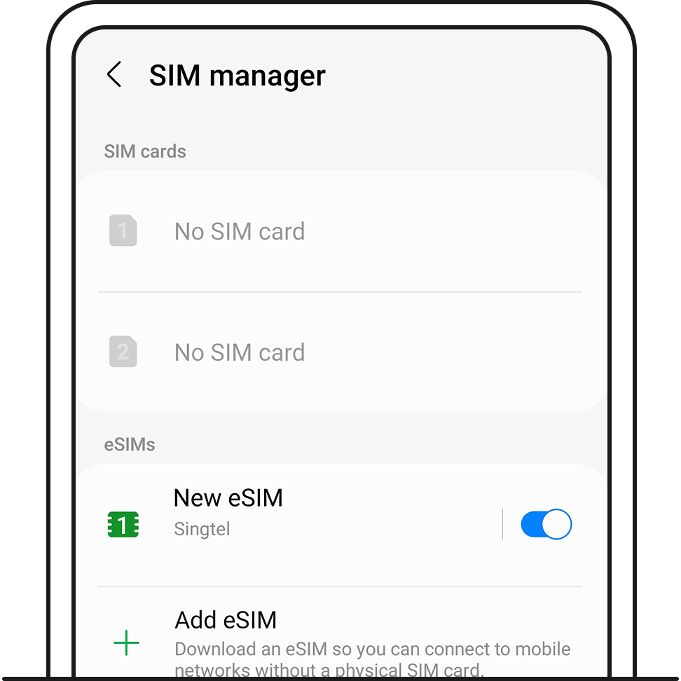 Make sure new GOMO eSIM is toggled on in SIM manager page.