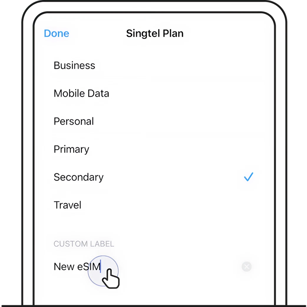 Give your new GOMO eSIM a name so you can identify it. 