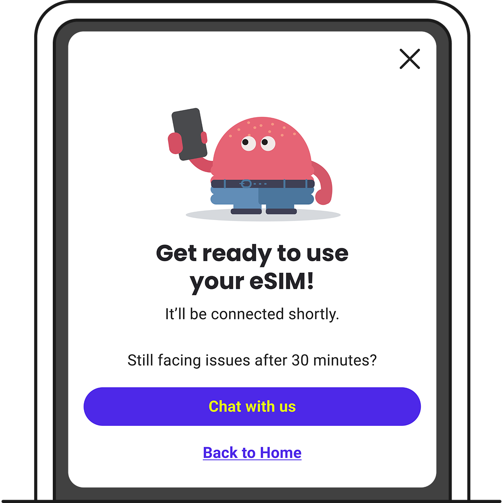 eSIM installation successful. 