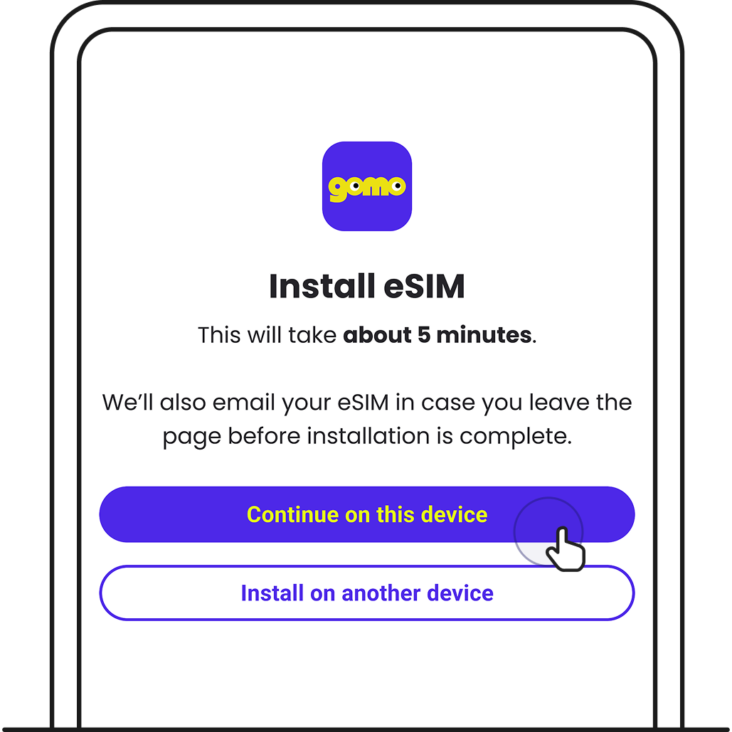 Tap Continue on this device.