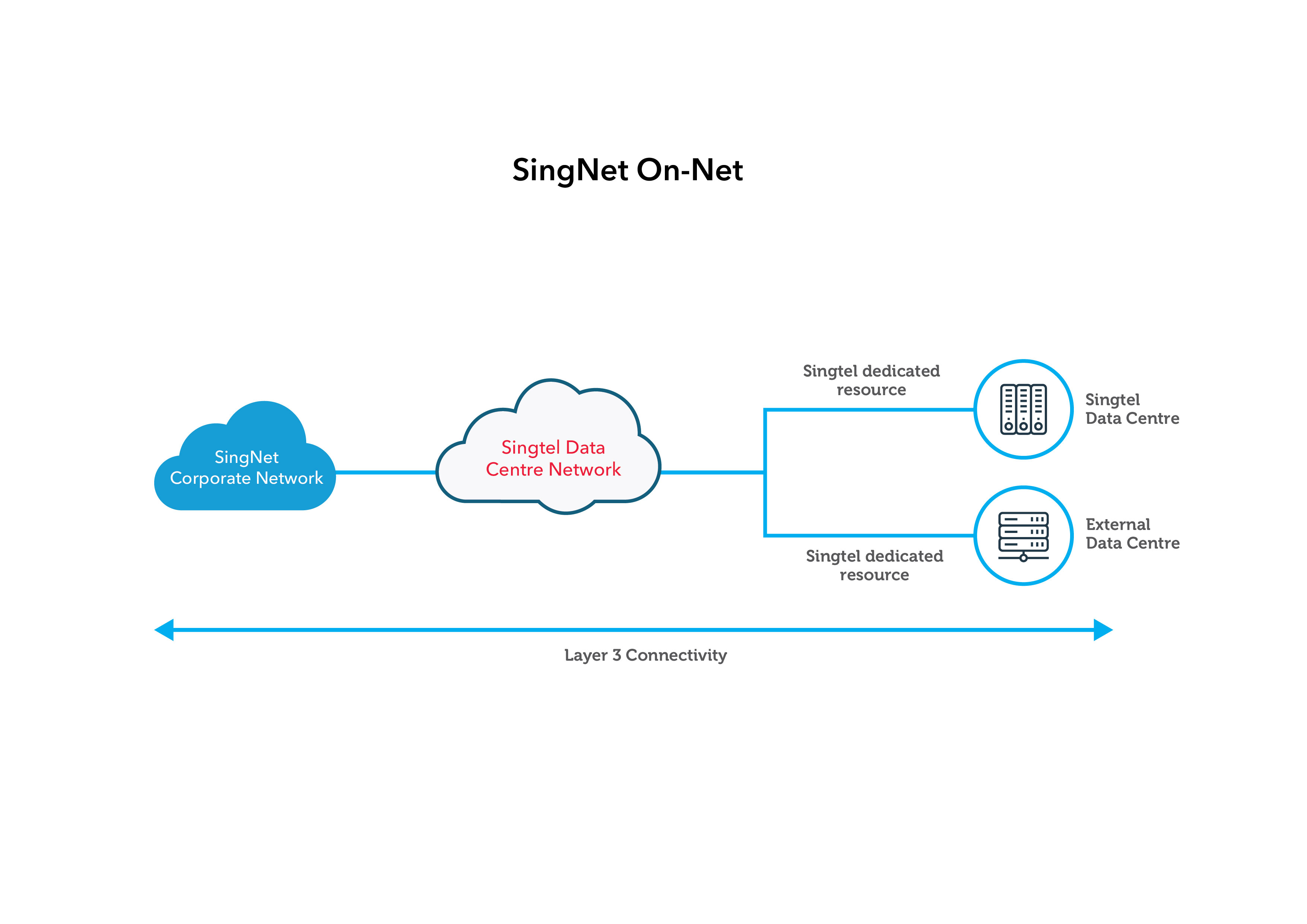SingNet On-Net, our high-performance Internet service tailored for data centres, helps expand your reach to end users.