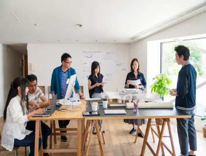 Open space layout creates healthy collaboration and a strong sense of community in the team.