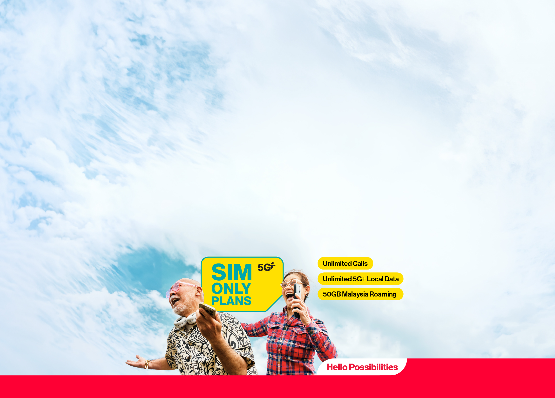 Singtel $6 Seniors SIM Only Plan comes with UNLIMITED 5G+ local data & 50GB M'sia Roaming.