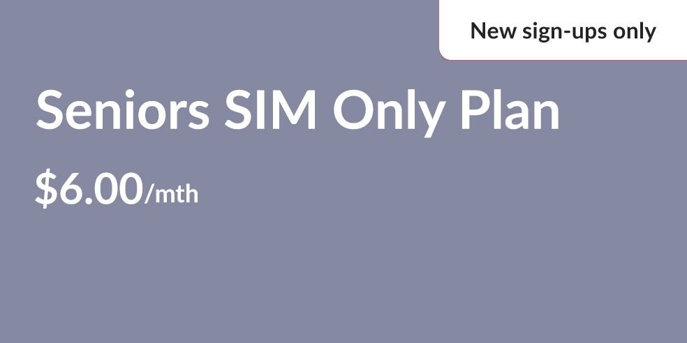 Singtel's $6 Senior SIM Only plan. Available for seniors. Now with 340GB of 5G+ local data and 6GB M'sia Roaming.