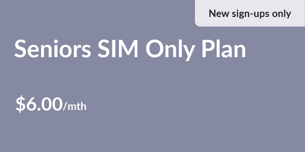 Singtel's $6 Senior SIM Only plan. Available for seniors. Now with 340GB of 5G+ local data and 6GB M'sia Roaming.
