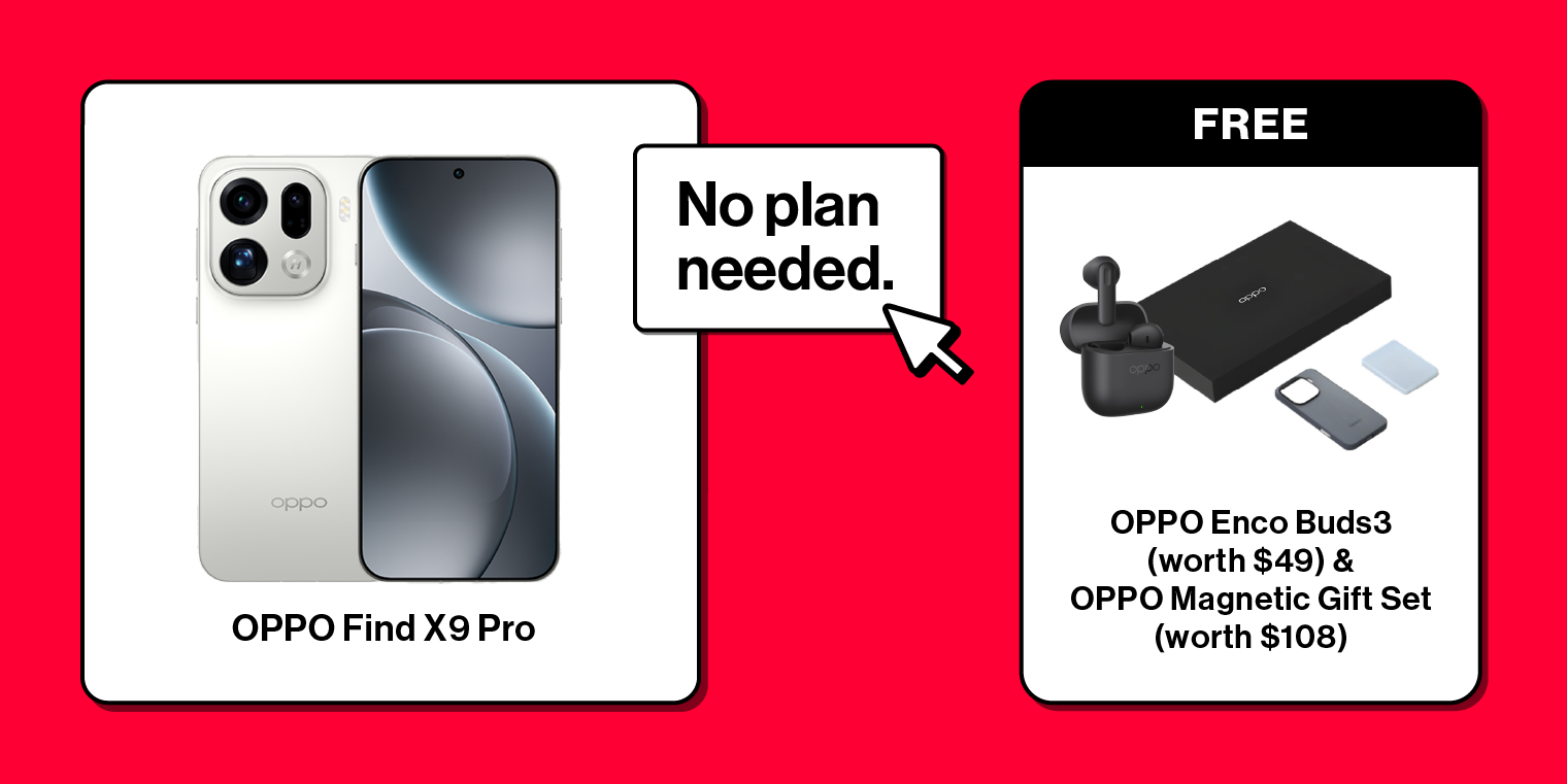 OPPO Find X9 Pro. No plan needed.
