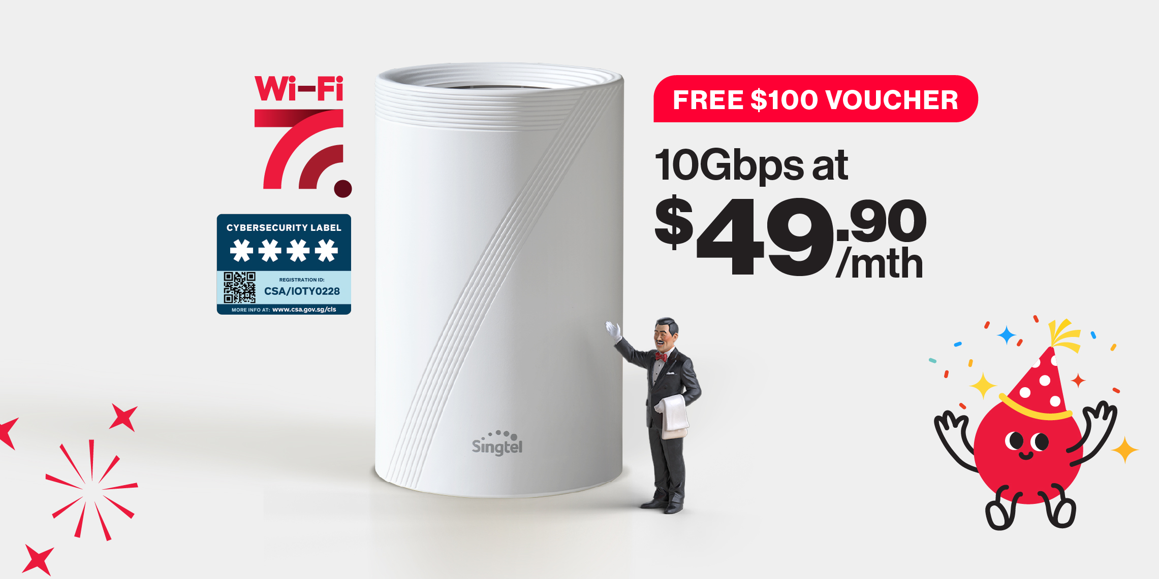 Singtel 10Gbps Broadband from $49.90/mth with FREE $100 grocery shopping vouchers.
