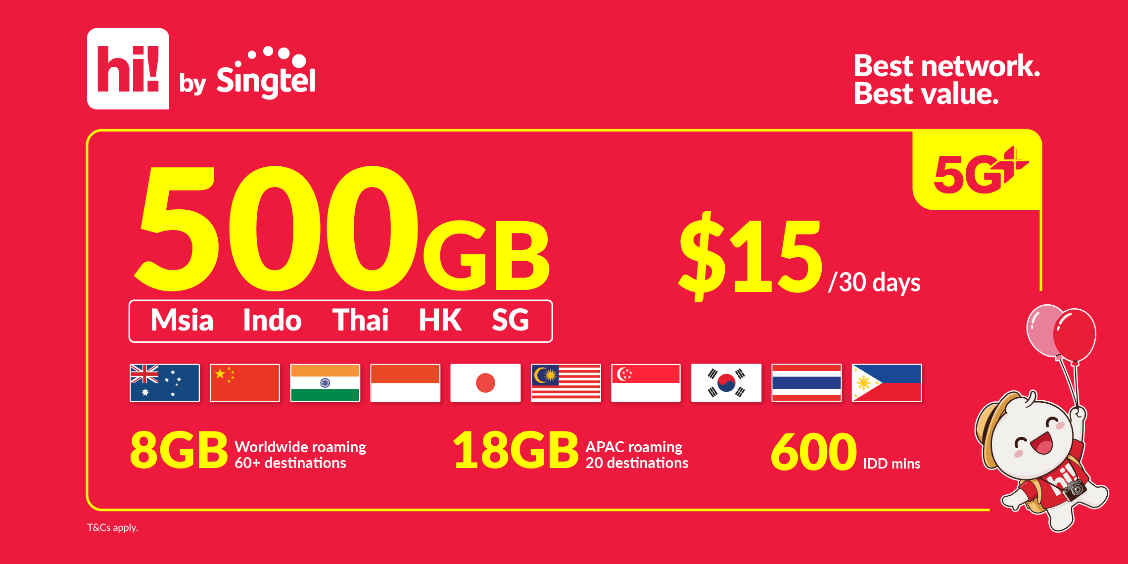 Prepaid or no-contract mobile plans in Singapore with hi! by Singtel