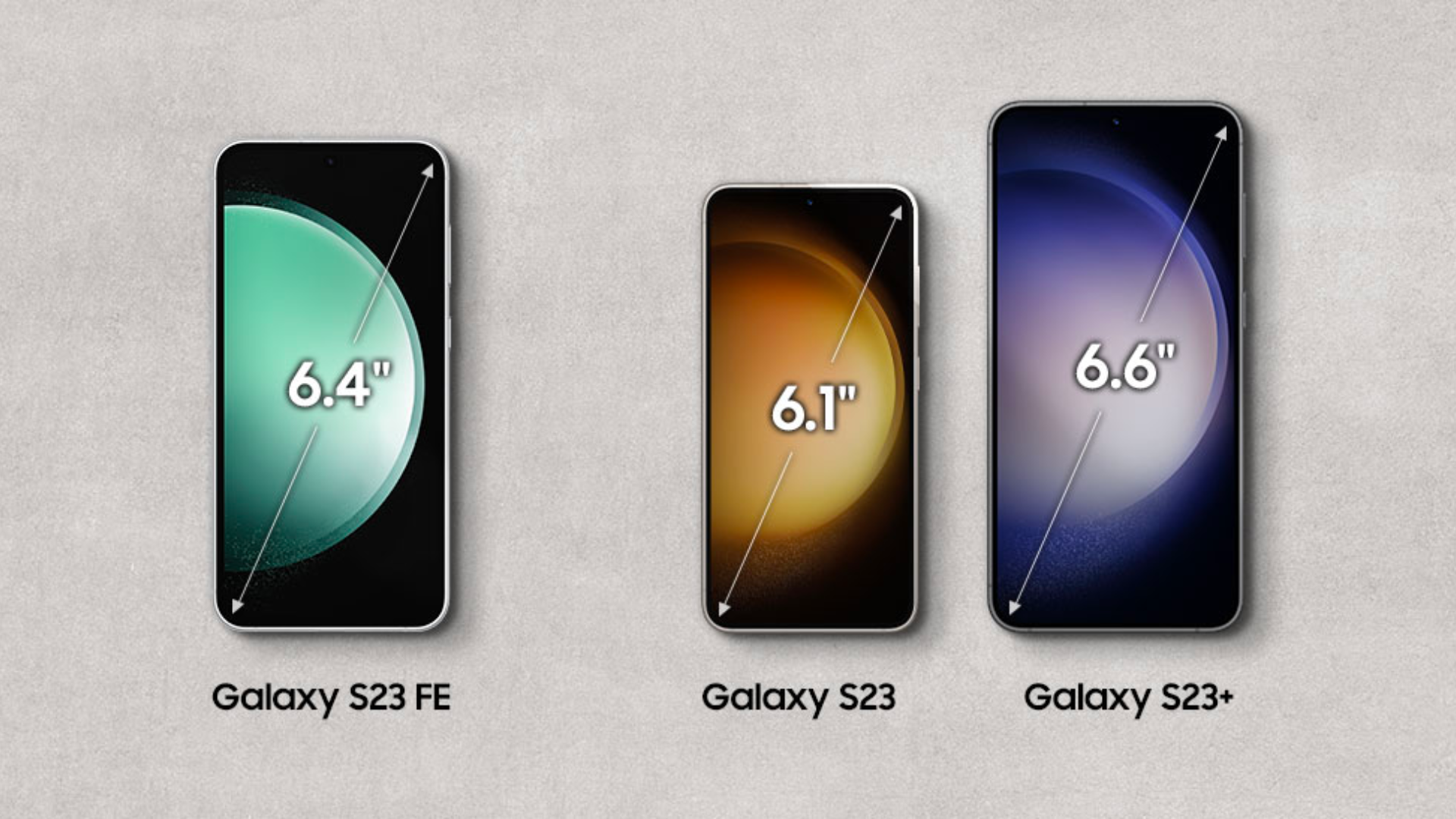 Galaxy S23 FE's display specs as compared to Galaxy S23 and S23+