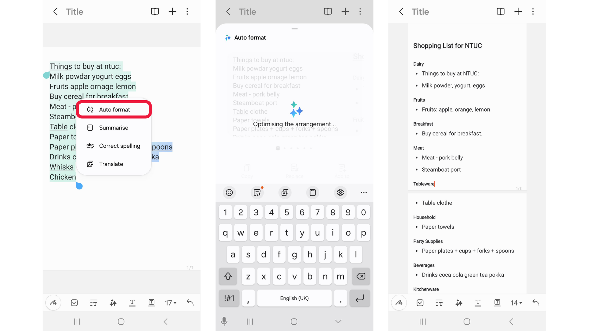 Samsung Galaxy AI Feature #3: Note Assist