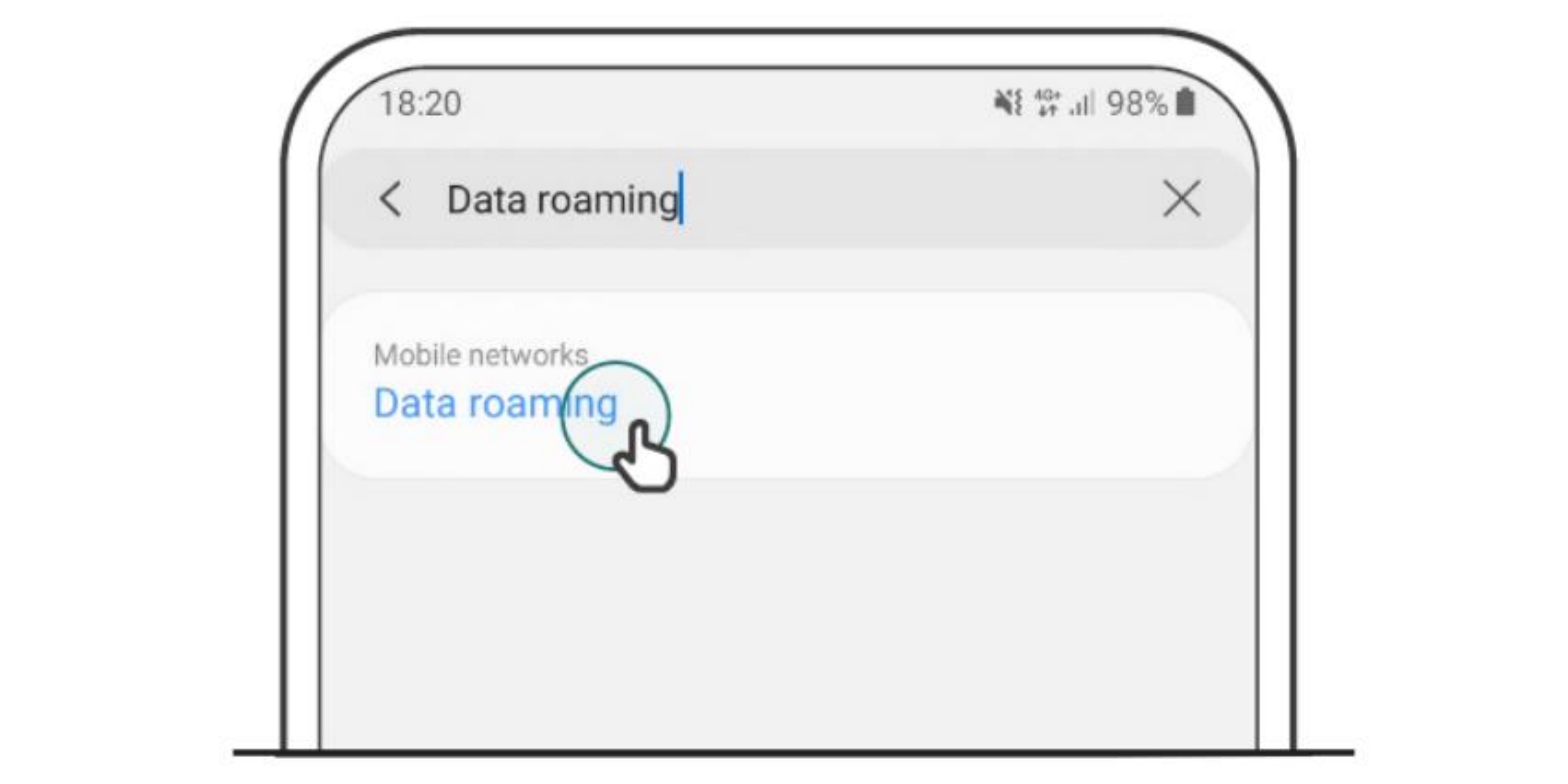 search for 'data roaming' under iOS device