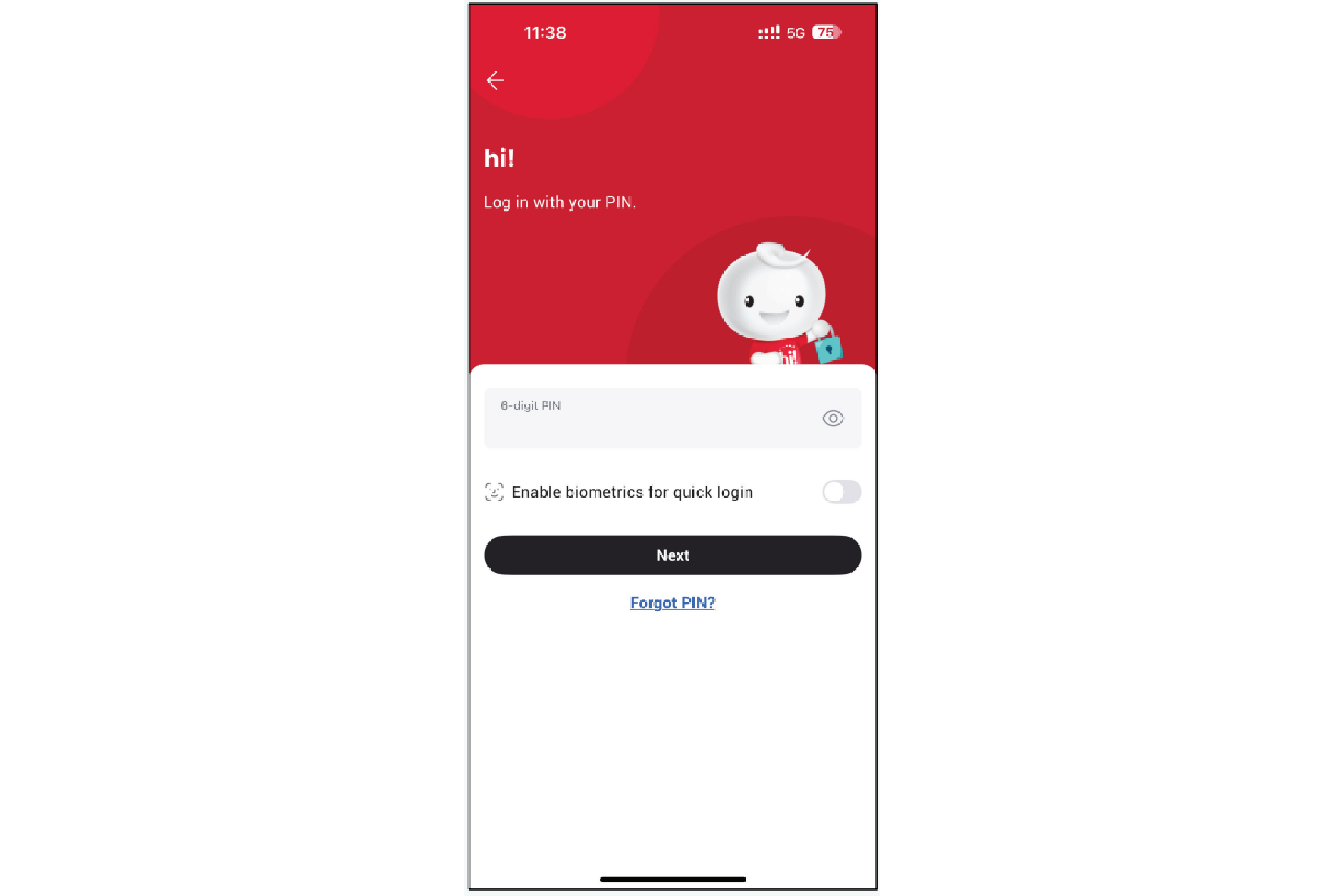 Optional: For you to set the Face ID. Click "Log in with biometrics" to set it.
