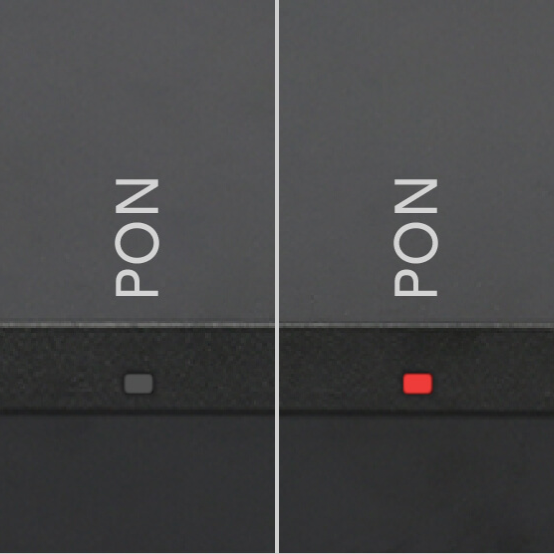 ALU Optical Network Terminal (ONT) No PON light / Red PON light