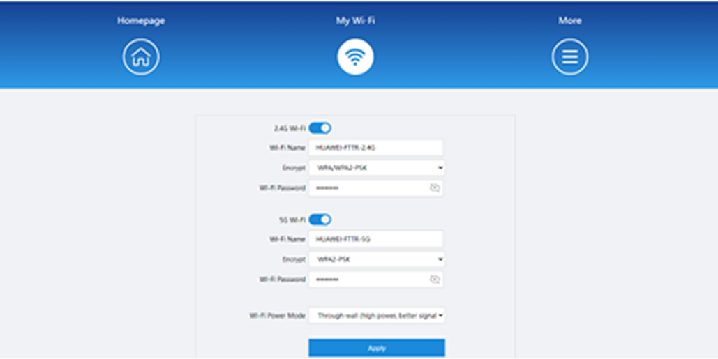 Change your SSID/WiFi password details on My WiFi.