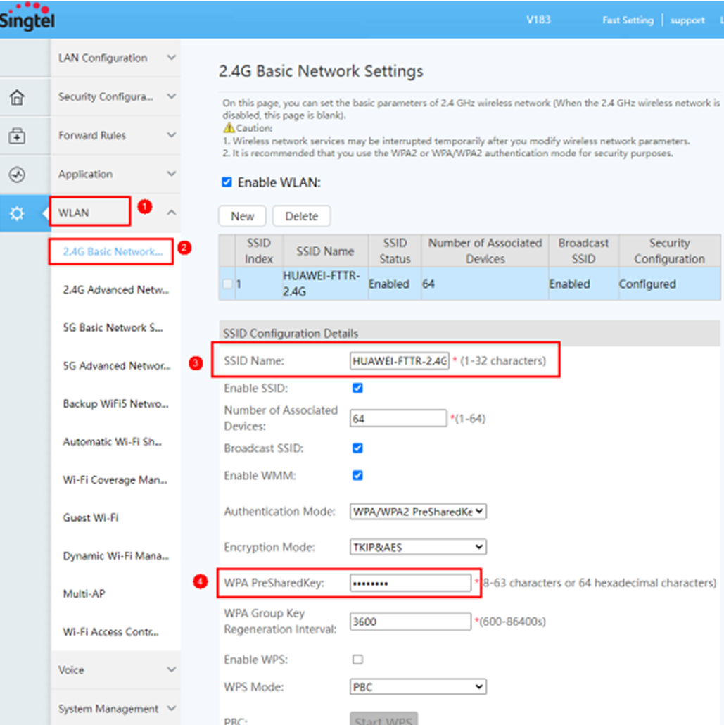 Enter your WiFi network details and apply changes.