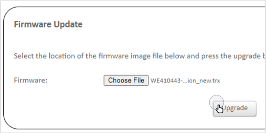 Tap Upgrade after uploading the file.