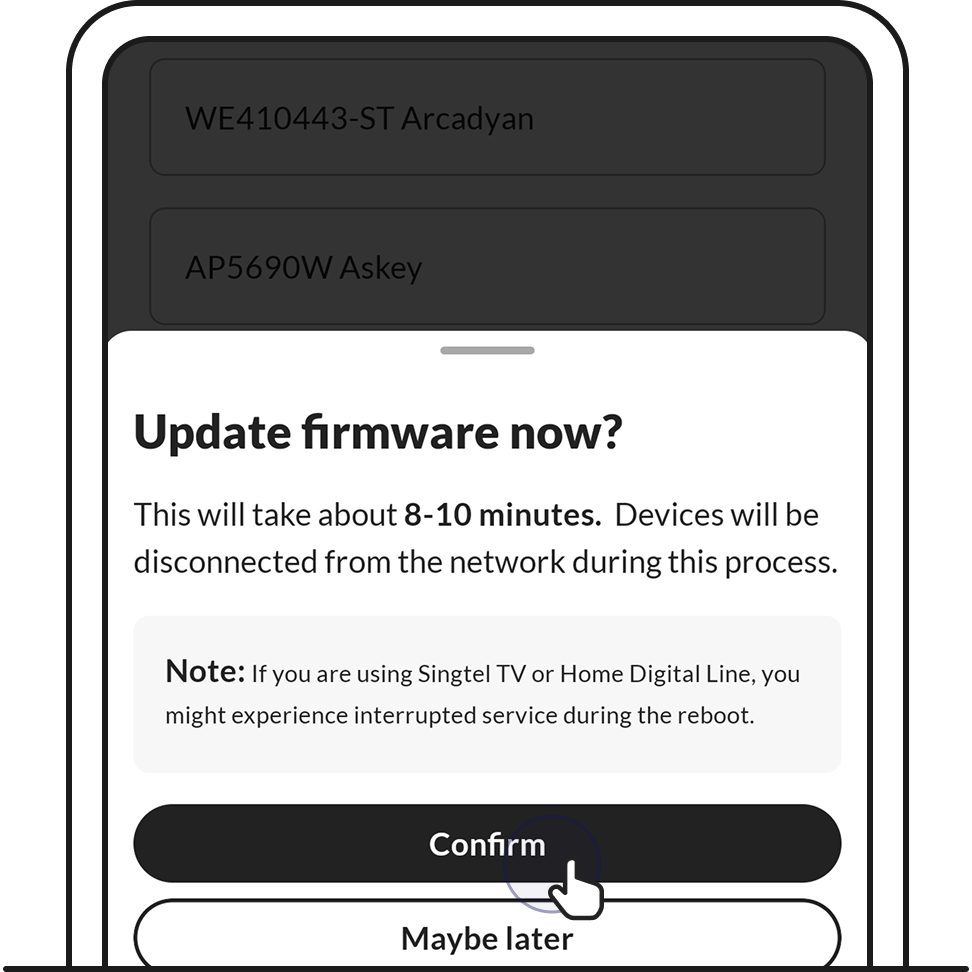 Confirm to proceed with the update.