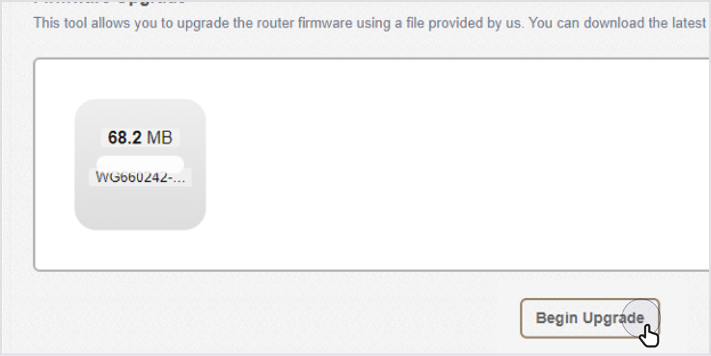 Click Begin Upgrade to proceed.