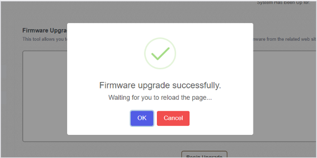 Upon completion, there will be a prompt to inform that the upgrade is successful.