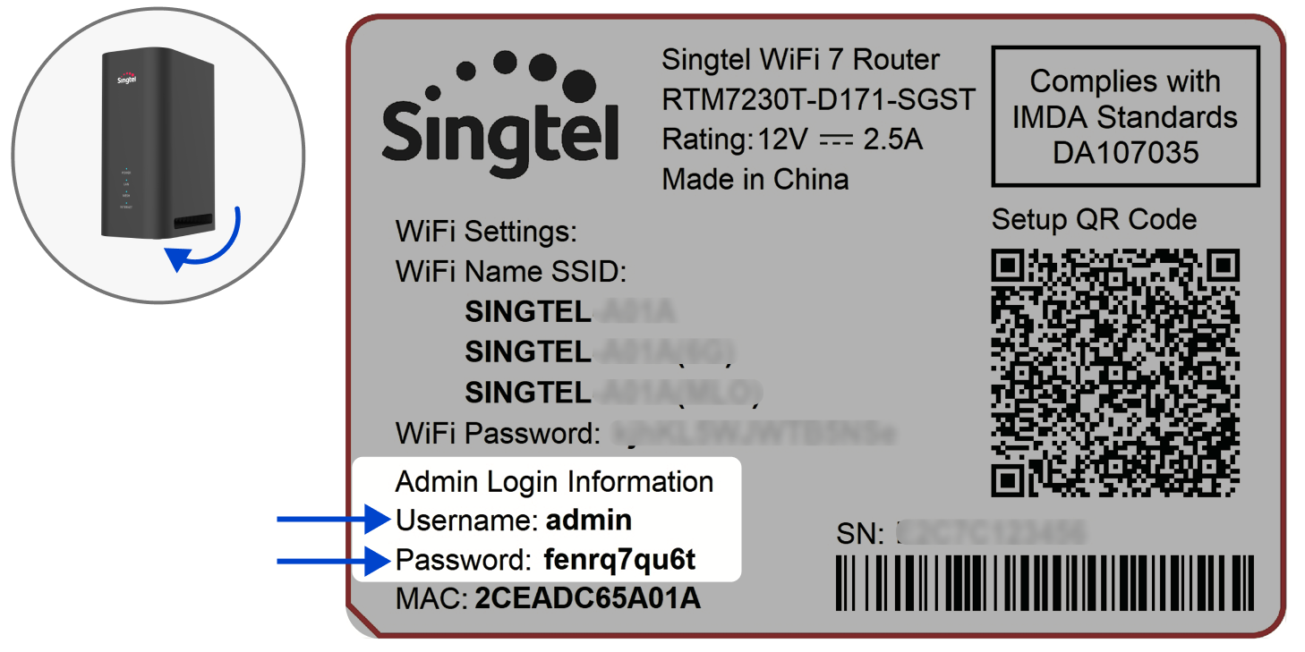 Connect your computer to the router's WiFi using the WiFi network name and password on your router's label