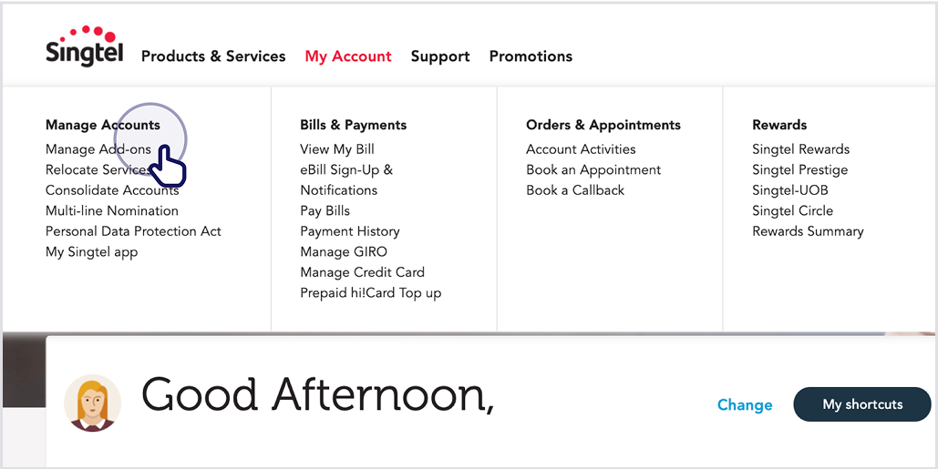 Click My Account > Manage Add-ons from the menu.