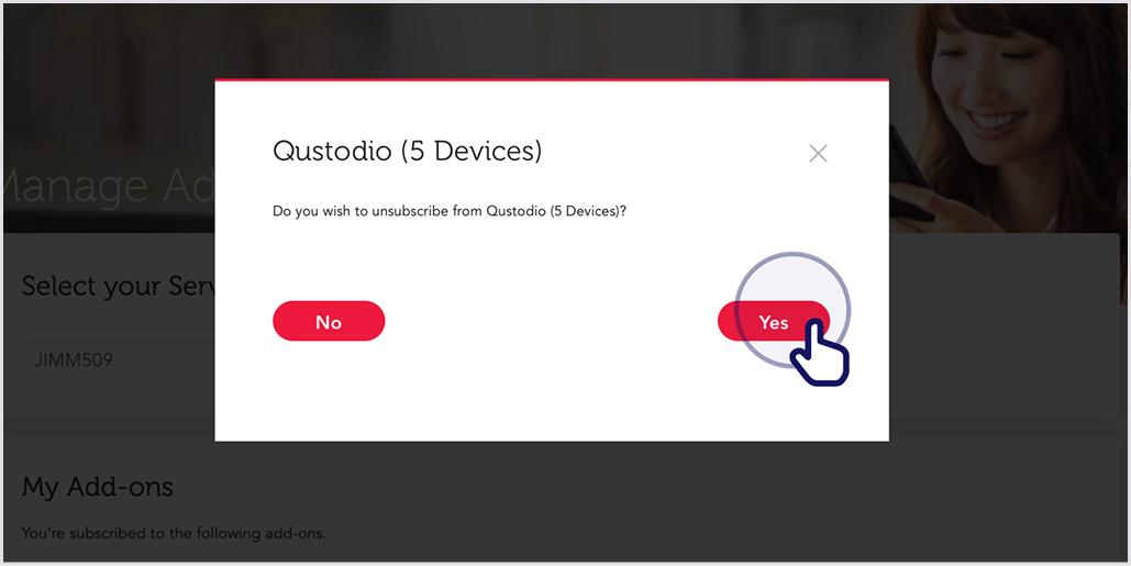 Click Yes to confirm.