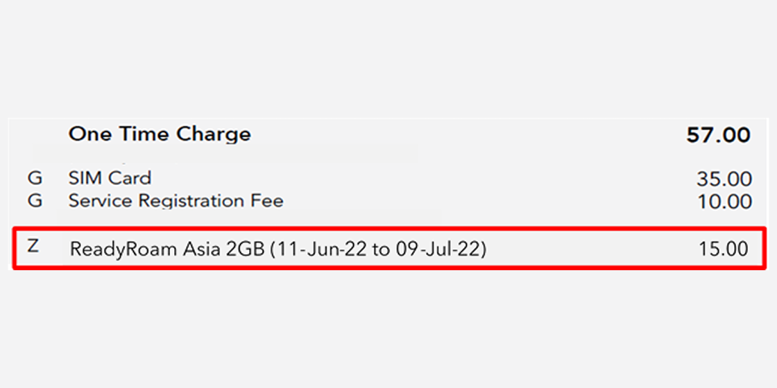 one time charge